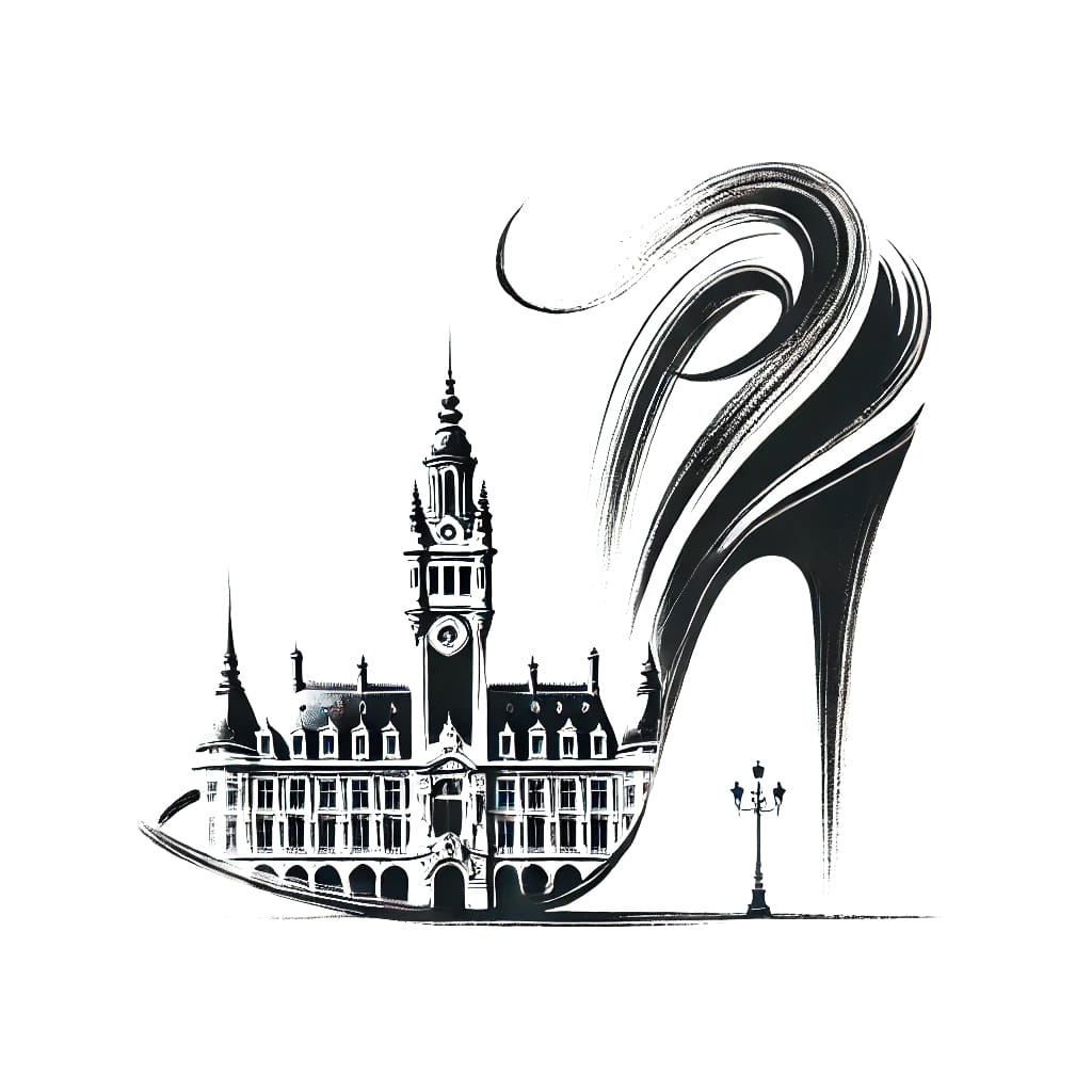Dessin à la brosse symbolisant le boudoir à Bruxelles